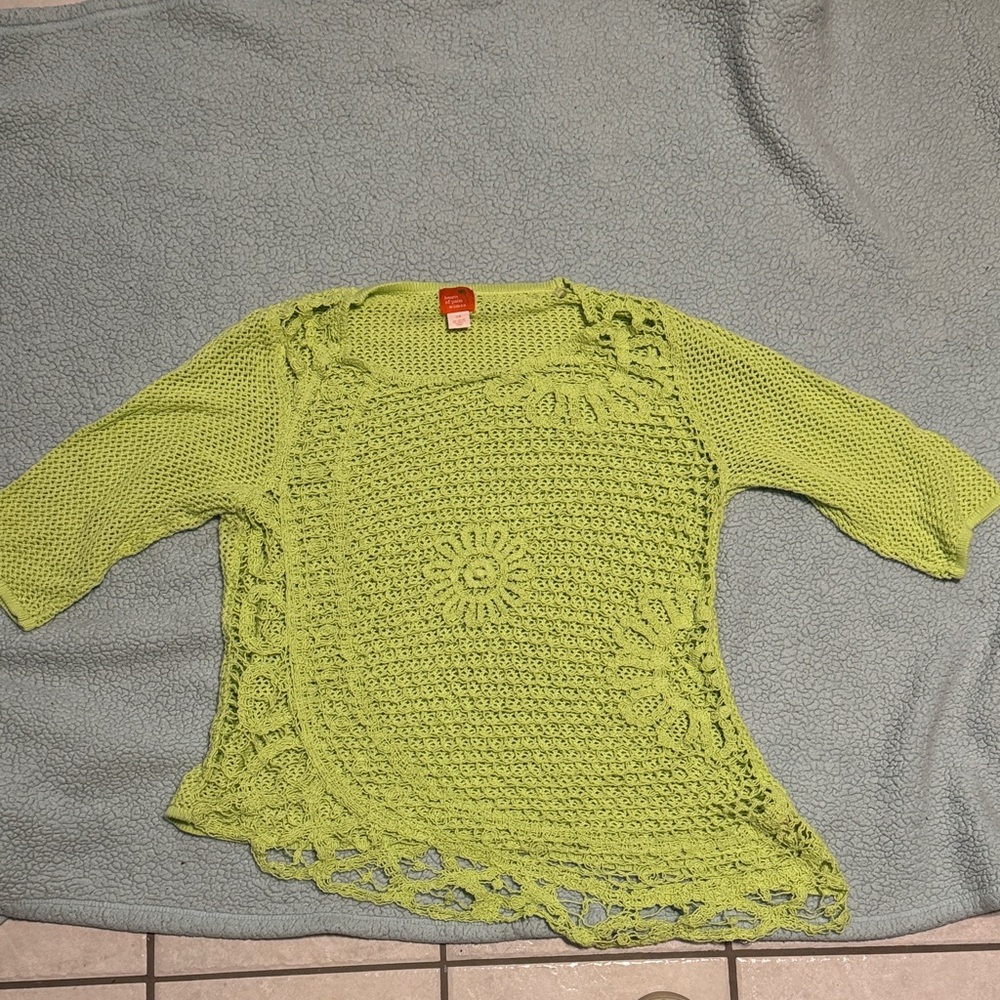 Hearts of Palm Lime Green Crochet Top